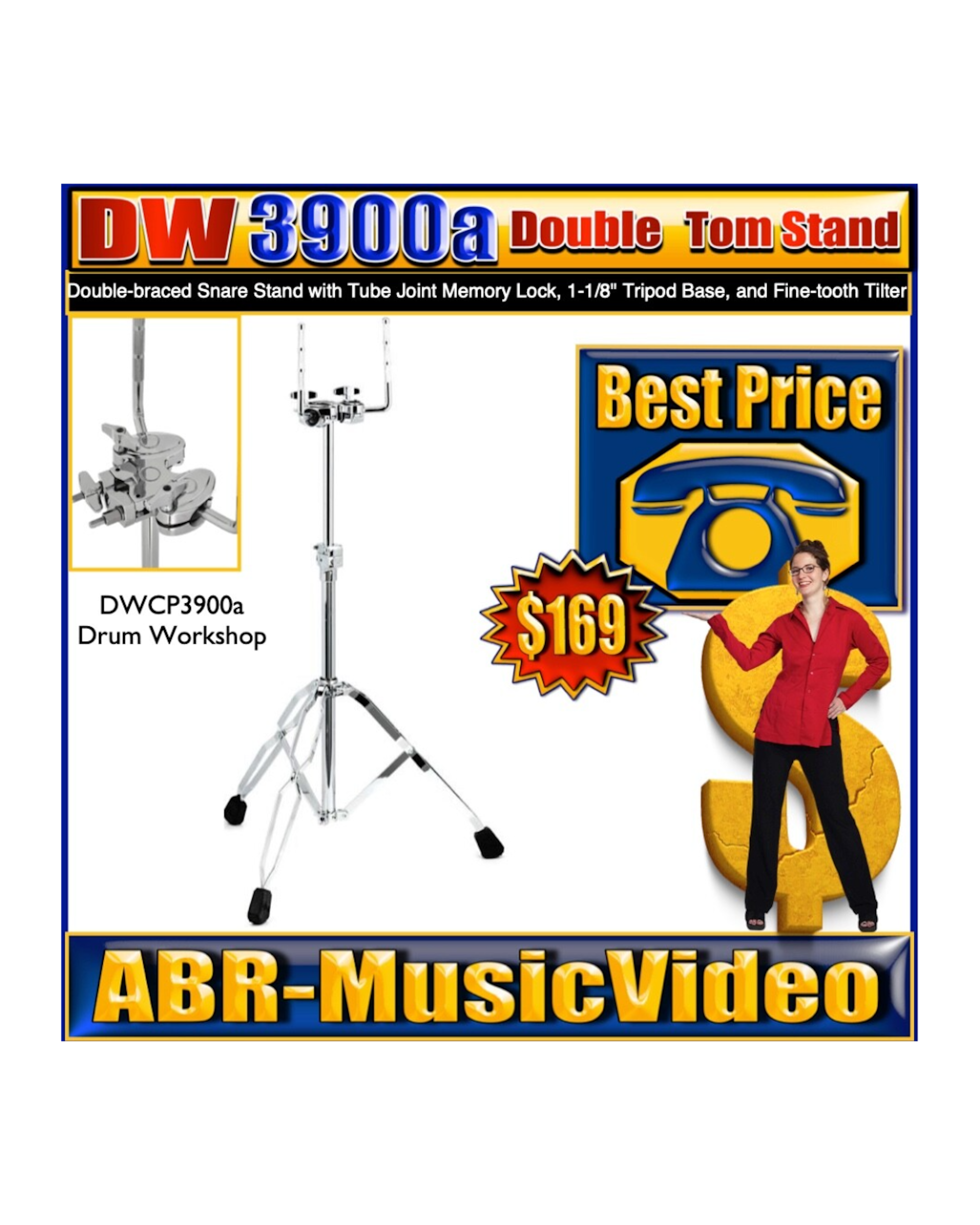 DW 3000 Series Double Tom Stand (DW3900A) 1 Year Manufacture Warranty