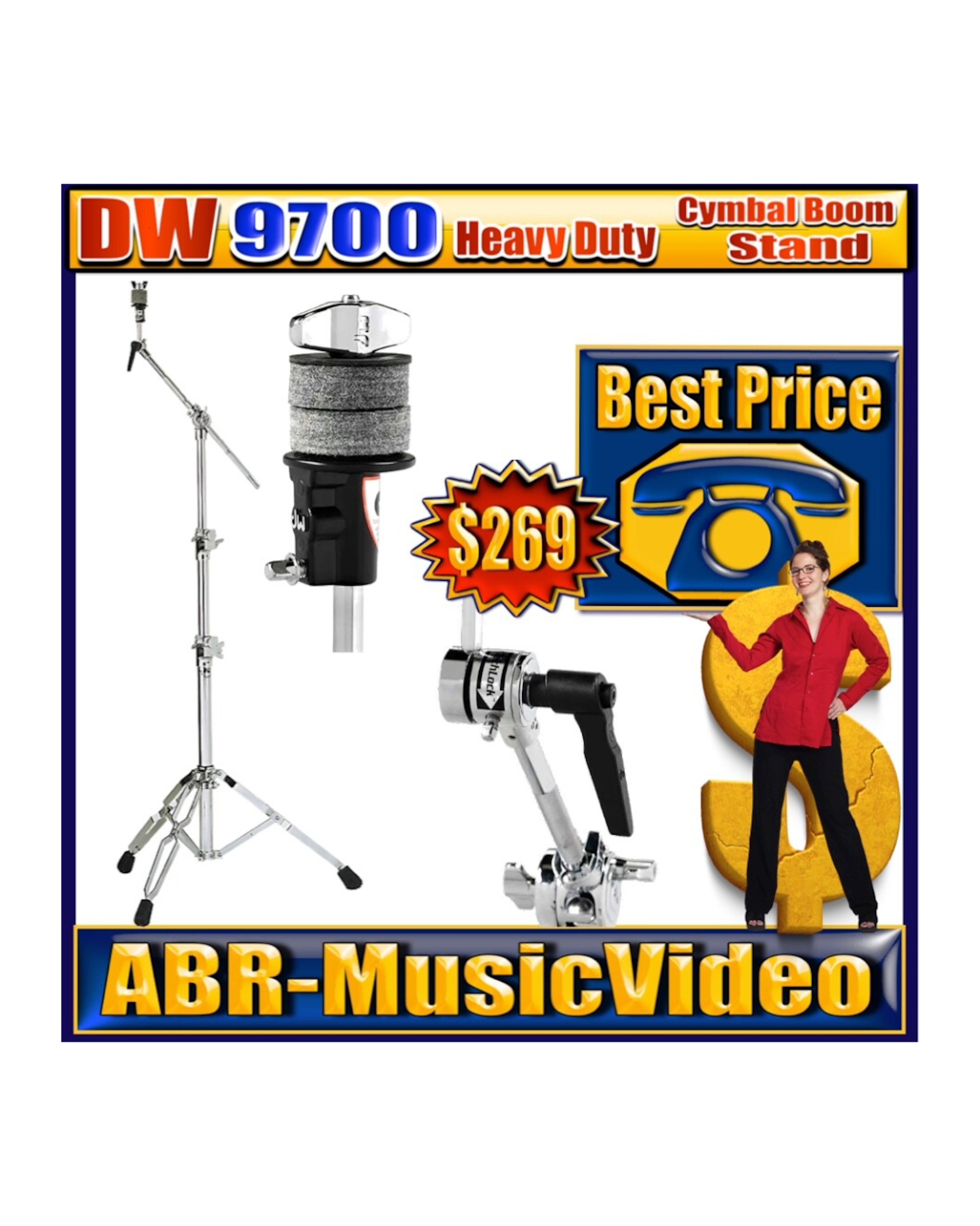 DW 9700 Heavy Duty Boom Cymbal Stand / 1 Year Manufacture Warranty