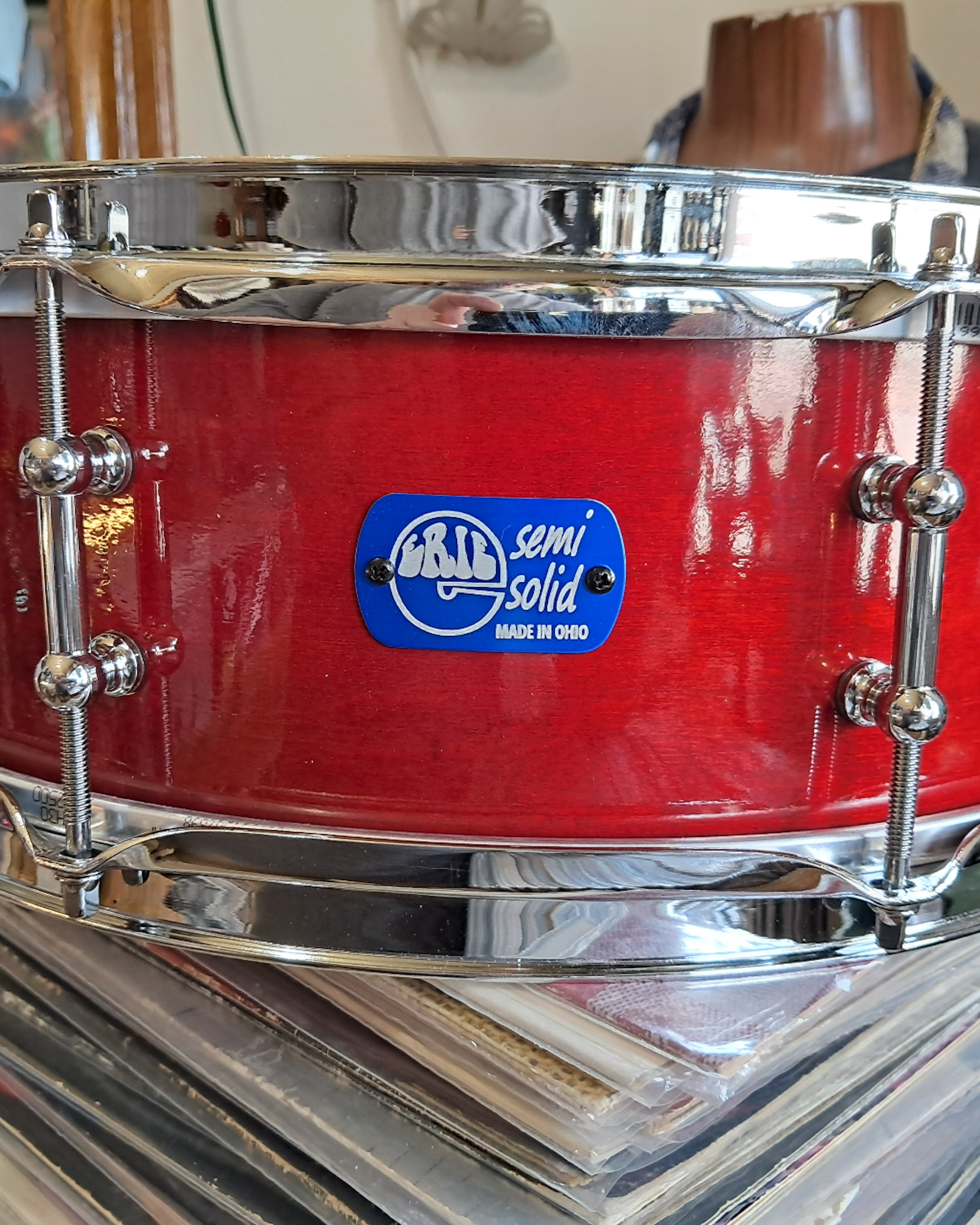 15x5 Vintage Cherry Semi-solid shell  snare drum by Erie Drums
