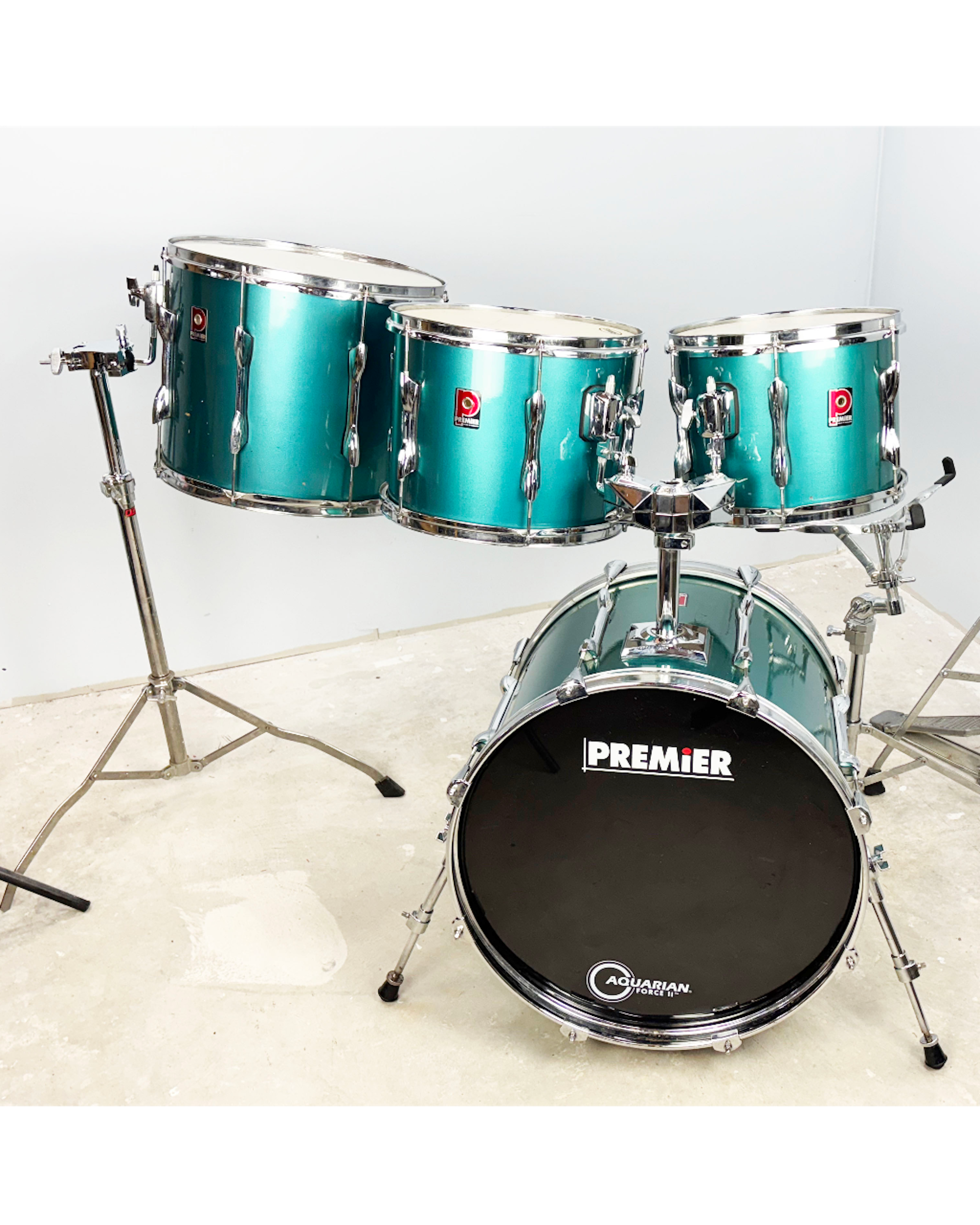 Premier Teal Green Drum Kit – Early–Mid 1990s British-Made