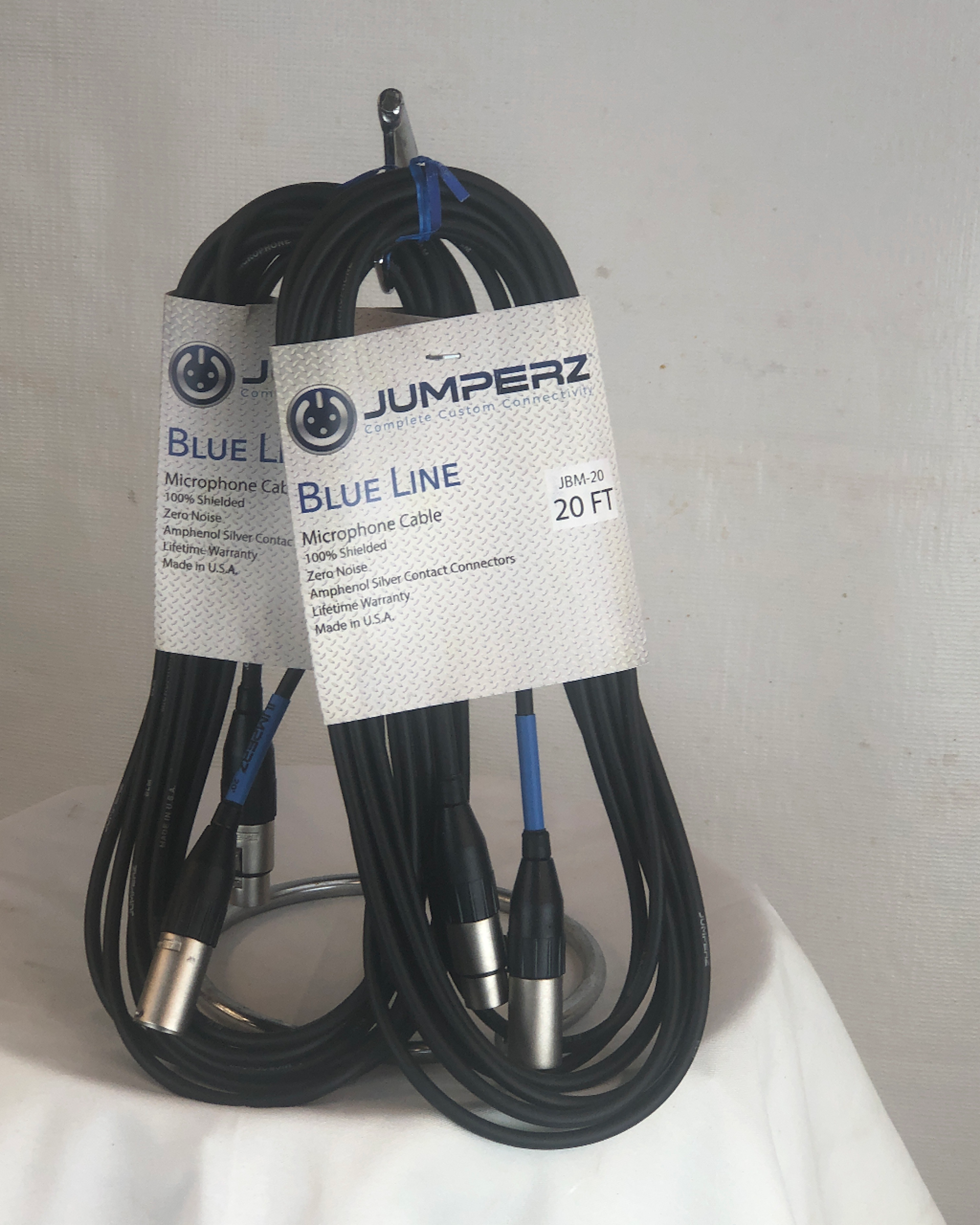 Jumperz Blue Line JBM-20 – 20 ft XLR Microphone Cables (Pair)