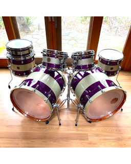 7 Piece Ddrum Dios Aspen/Bubinga Purple / Silver Sparkle Lacquer Drum Kit! 10-12-14-16-22-22-14